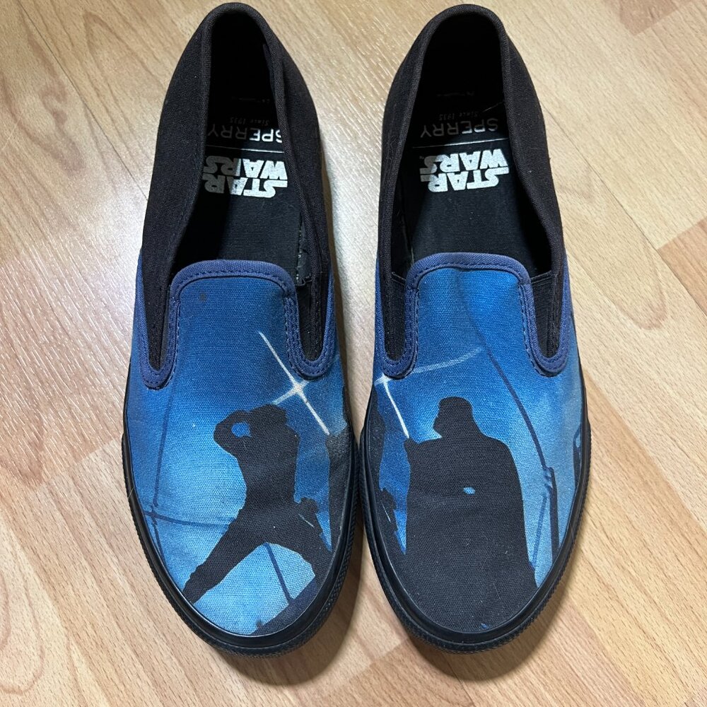 Star Wars Luke Skywalker/Darth Vader Sperry Slip Ons size 8.5